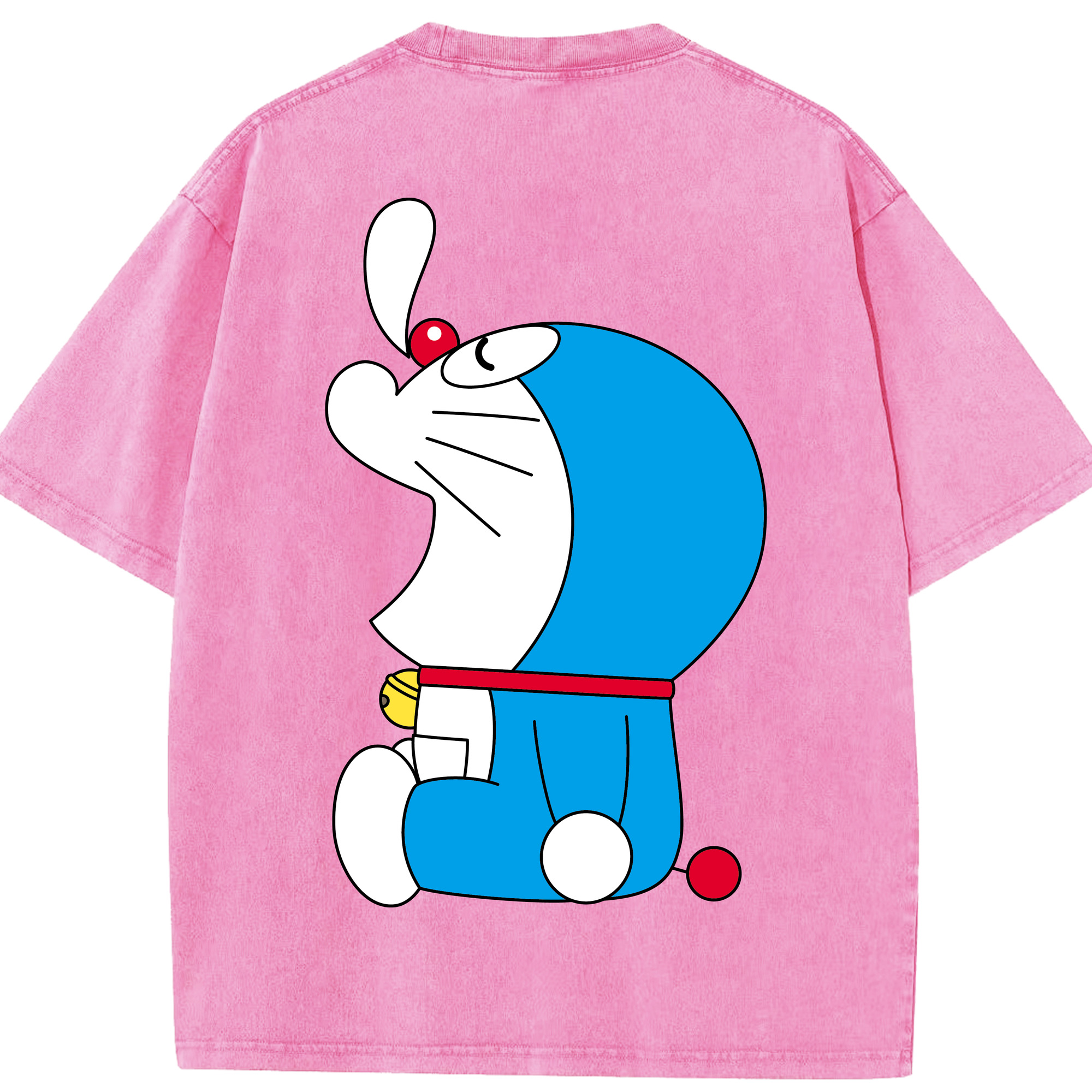 （画像用） ドラえもん Doraemon 綿100% ヴィンテージ風 半袖Tシャツ（背面プリント）